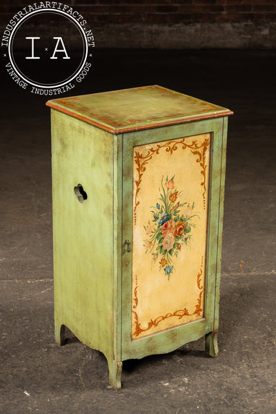 Mid-Century Hand-Painted Alpine Cabinet with Floral Panel