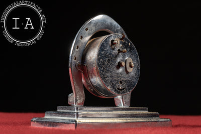 Vintage Chrome-Plated Horseshoe Clock by Lux