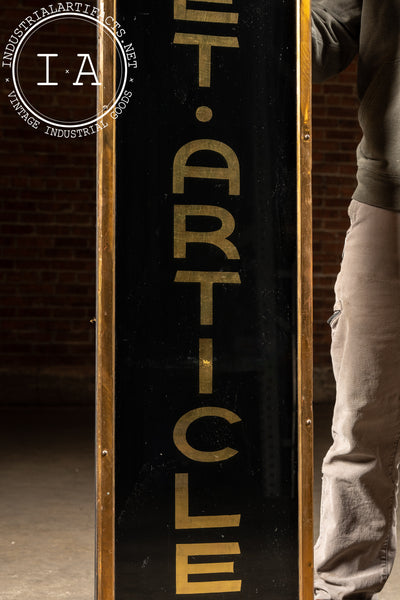 Early Gold Leaf Reverse On Glass Vogt's Ice Cream Sign