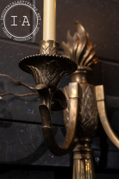 Early 20th Century Empire Revival Bronze Two-Light Wall Sconce