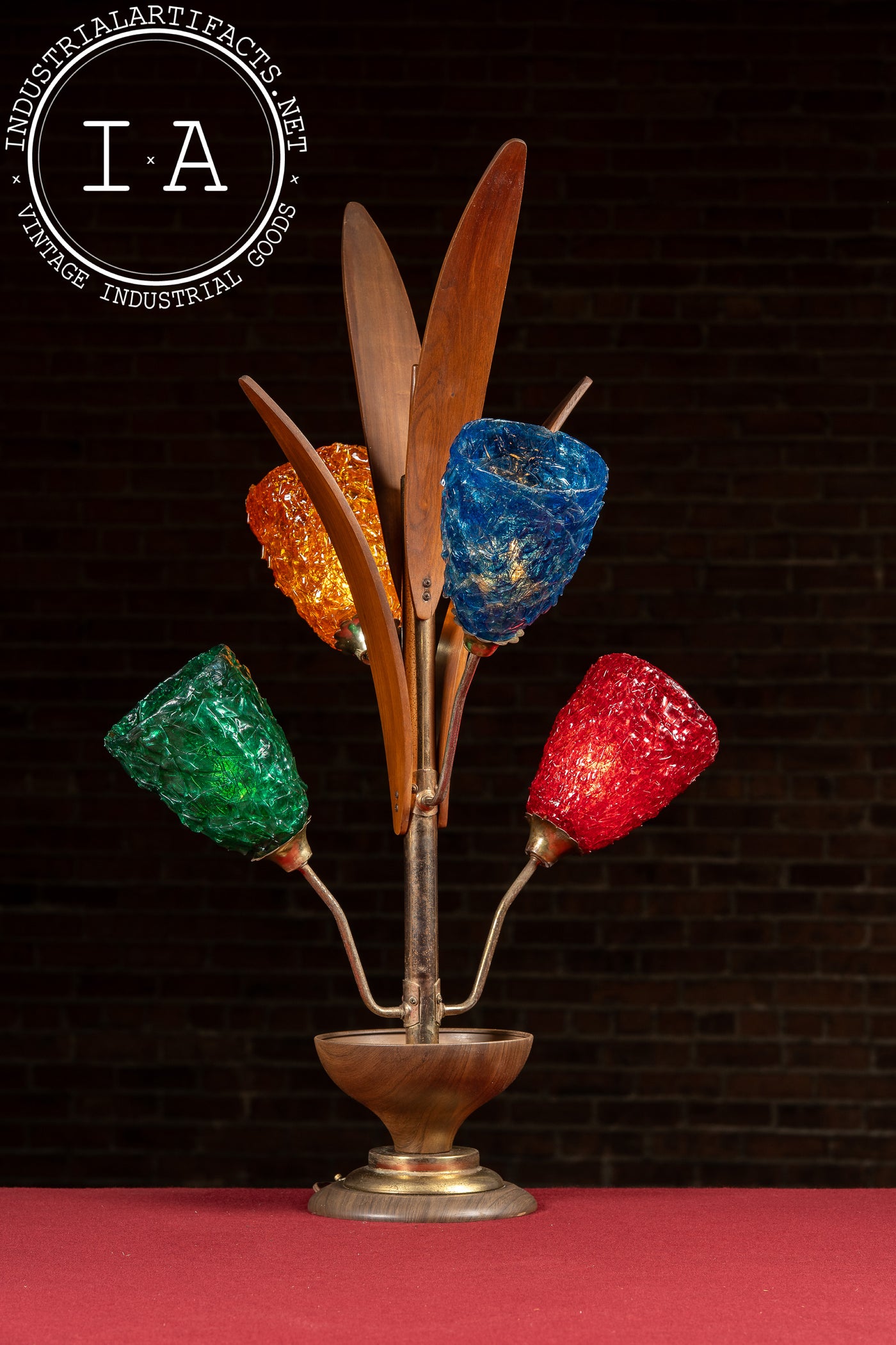 MCM Walnut and Spun Lucite Table Lamp