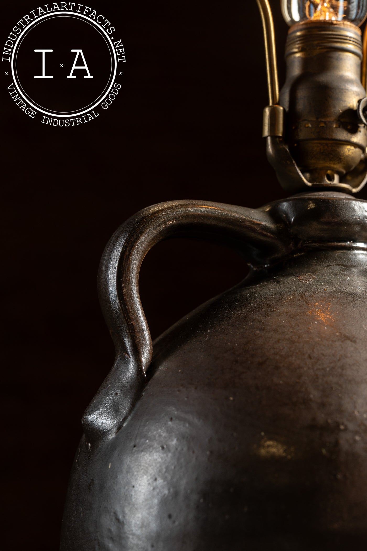 Rustic Converted Stoneware Crock Jug Lamp