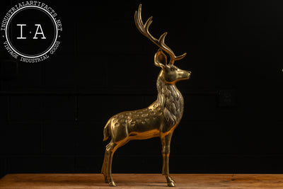 Vintage Solid Brass Buck Sculpture