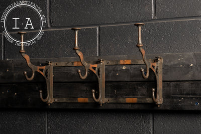 Antique Japanese Copper Wall Mounted Coat Rack