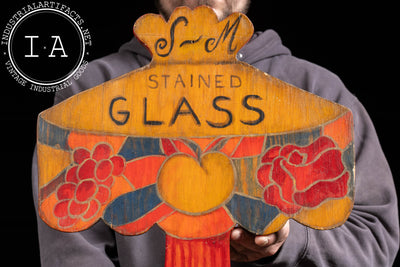 J-M Stained Glass Studio Painted Wooden Sign
