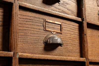 Antique Oak 12-Drawer Document Cabinet