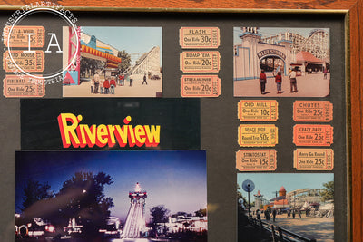 Vintage Riverview Park (Chicago) Amusement Park Collage with Tickets