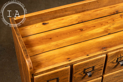 Antique Oak 16-Drawer Garment Cabinet