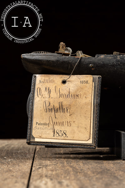 Mid-19th Century C. F. Gardiner Vibrating Propeller Patent Model, Numbered