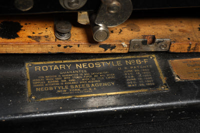 c. 1900s Rotary Neostyle No. 8-F Mimeograph Duplicator with Case