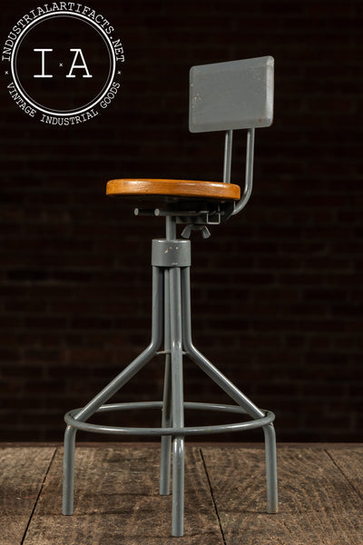 Mid-Century Industrial Salesman’s Sample Drafting Stool