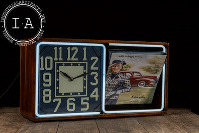 Vintage Neon Revolving Advertising Clock by Electric Ad Clock