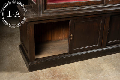 Massive Early 20th Century Sliding Glass Door Display Case