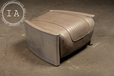 Vintage Pair of Aviator Chairs with Ottoman in Gray by RH