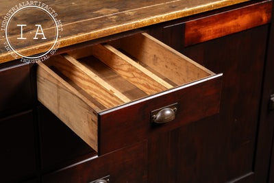 Early 20th Century Apothecary Counter with Drawers and Cupboards