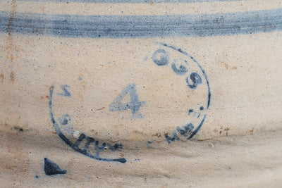 c. 1910s W. D. Suggs 4-Gallon Stoneware Churn with Lid and Dasher