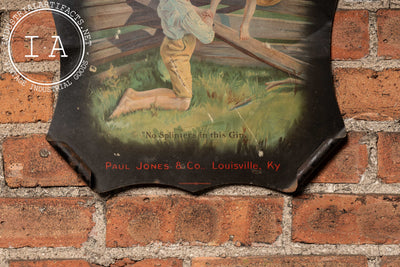 Antique Paul Jones Pure Gin Self-Framed Advertising Sign