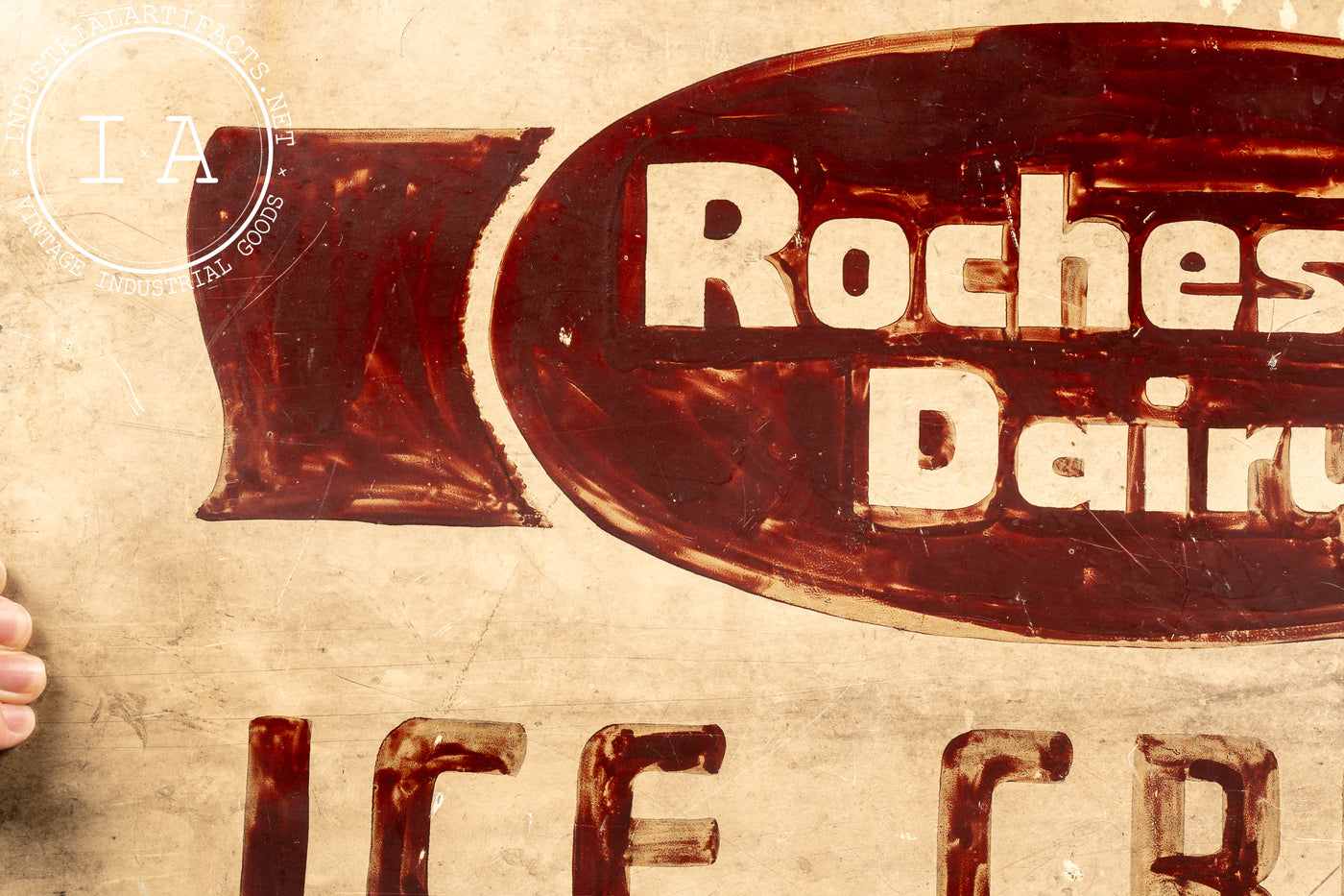 Vintage Hand-Painted Rochester Dairy Sign