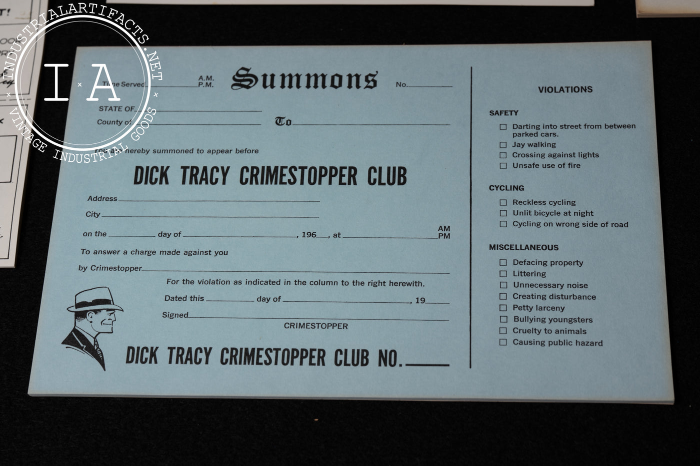 Dick Tracy Collectibles Lot - Crimestoppers Kit, Detective Game, and Vinyls