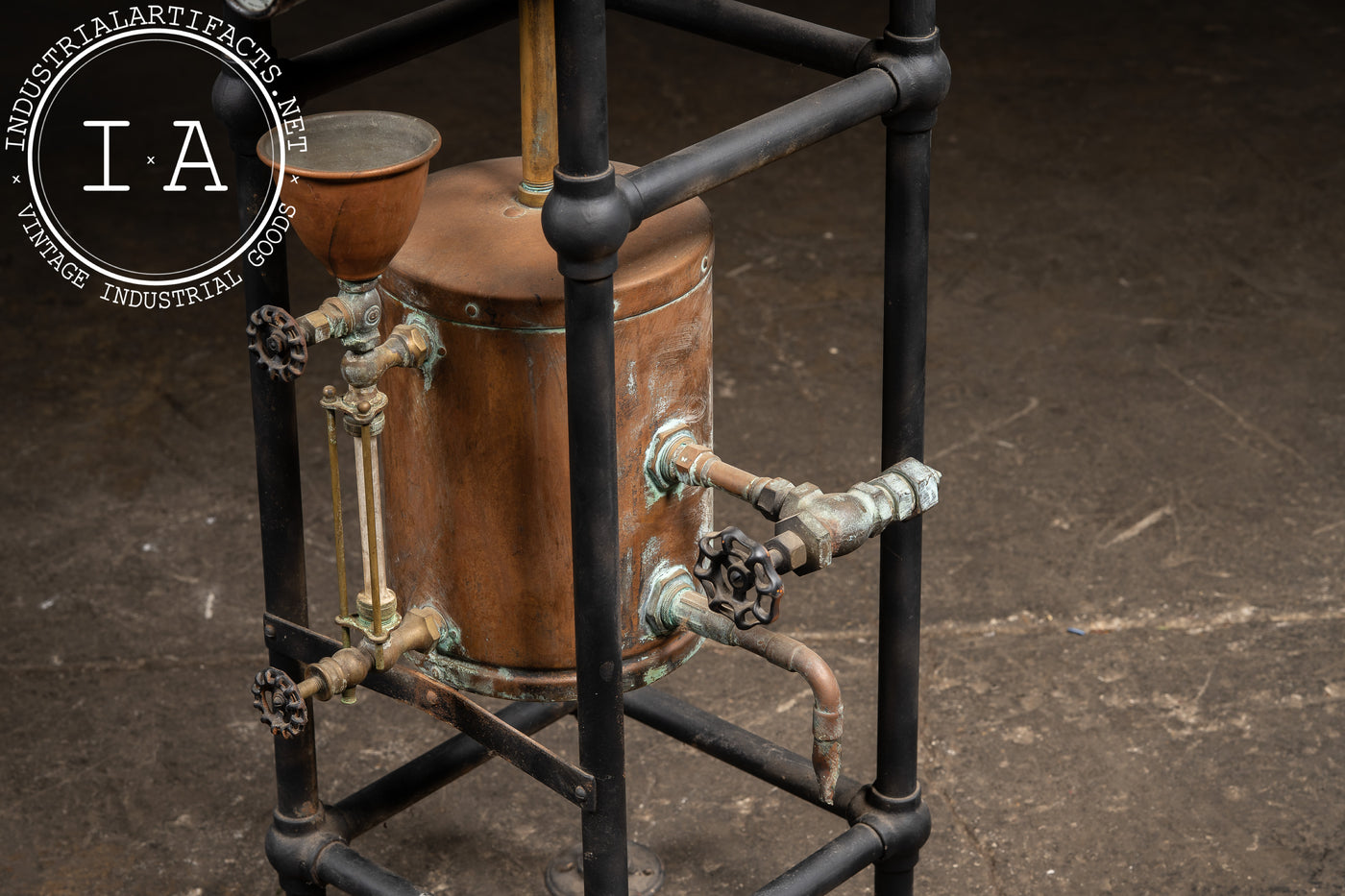 Antique Industrial Copper Pressure Vessel Apparatus