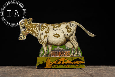 Vintage Tin Litho Mechanical Mooing Cow