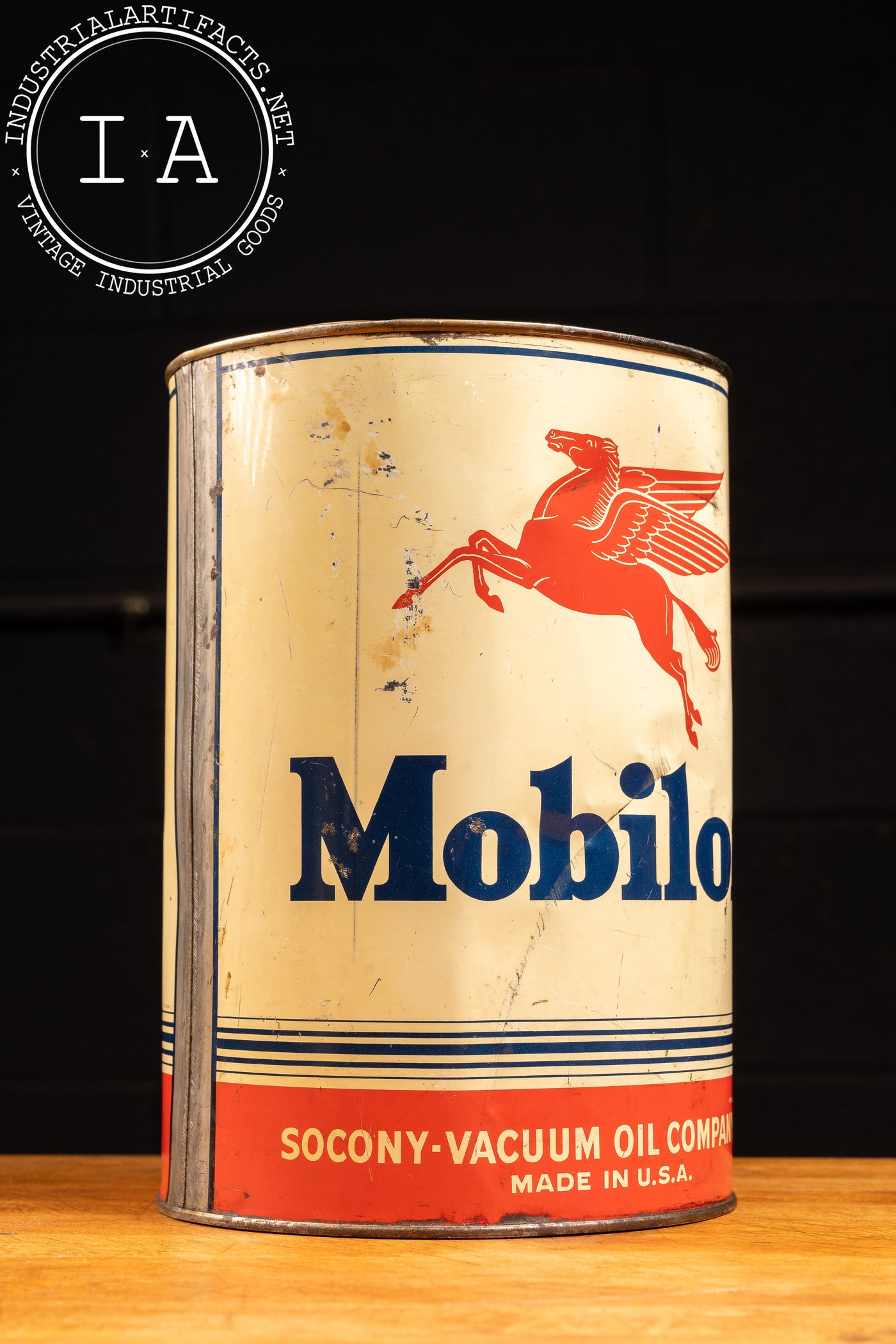 c. 1940s 5-Quart Mobiloil Can