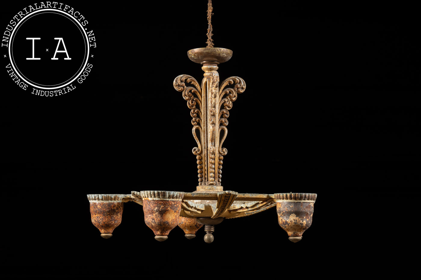 Art Deco Five Socket Hanging Fixture