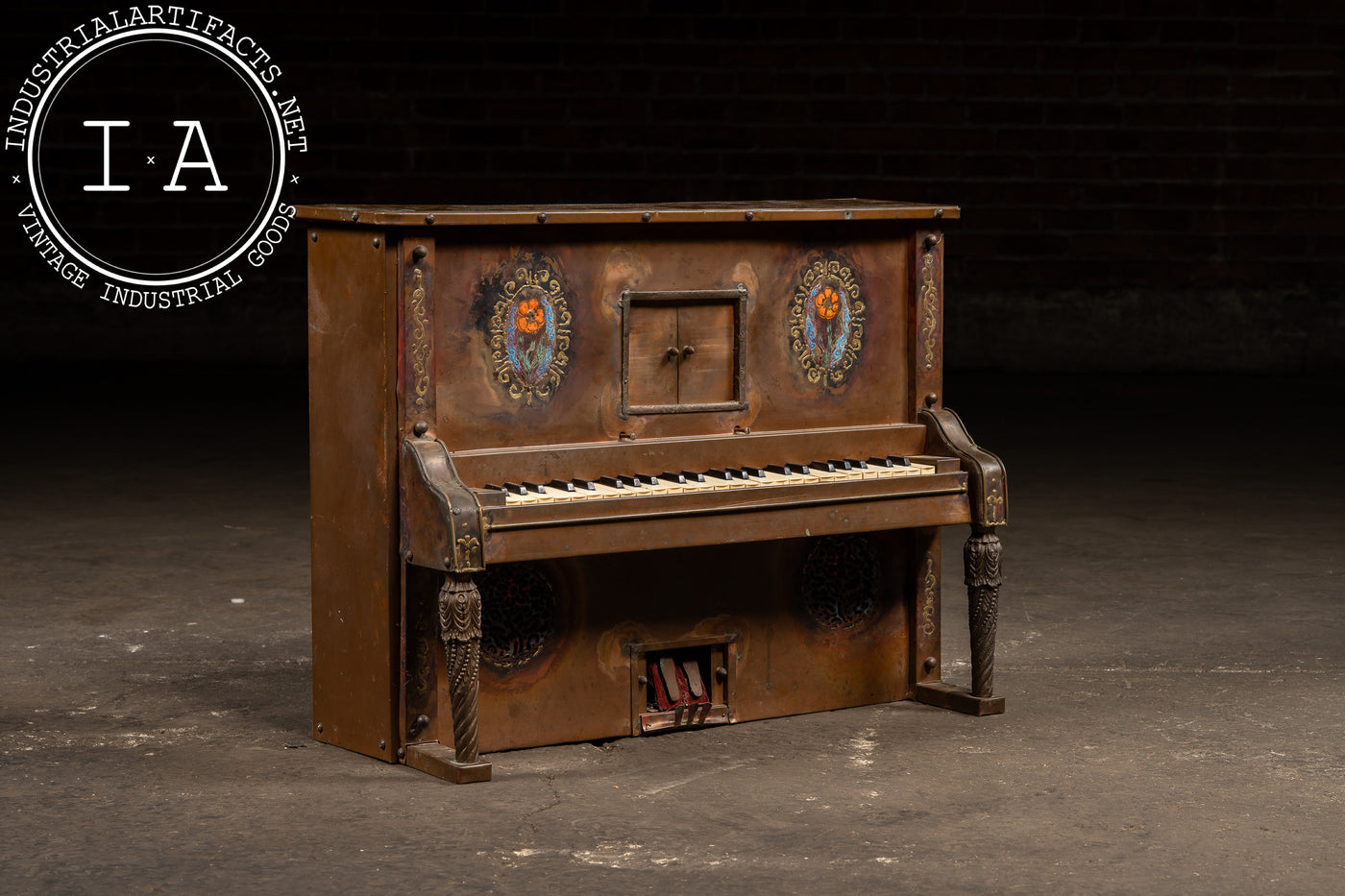 Vintage Figural Brass Piano Sound and Light Stage Prop