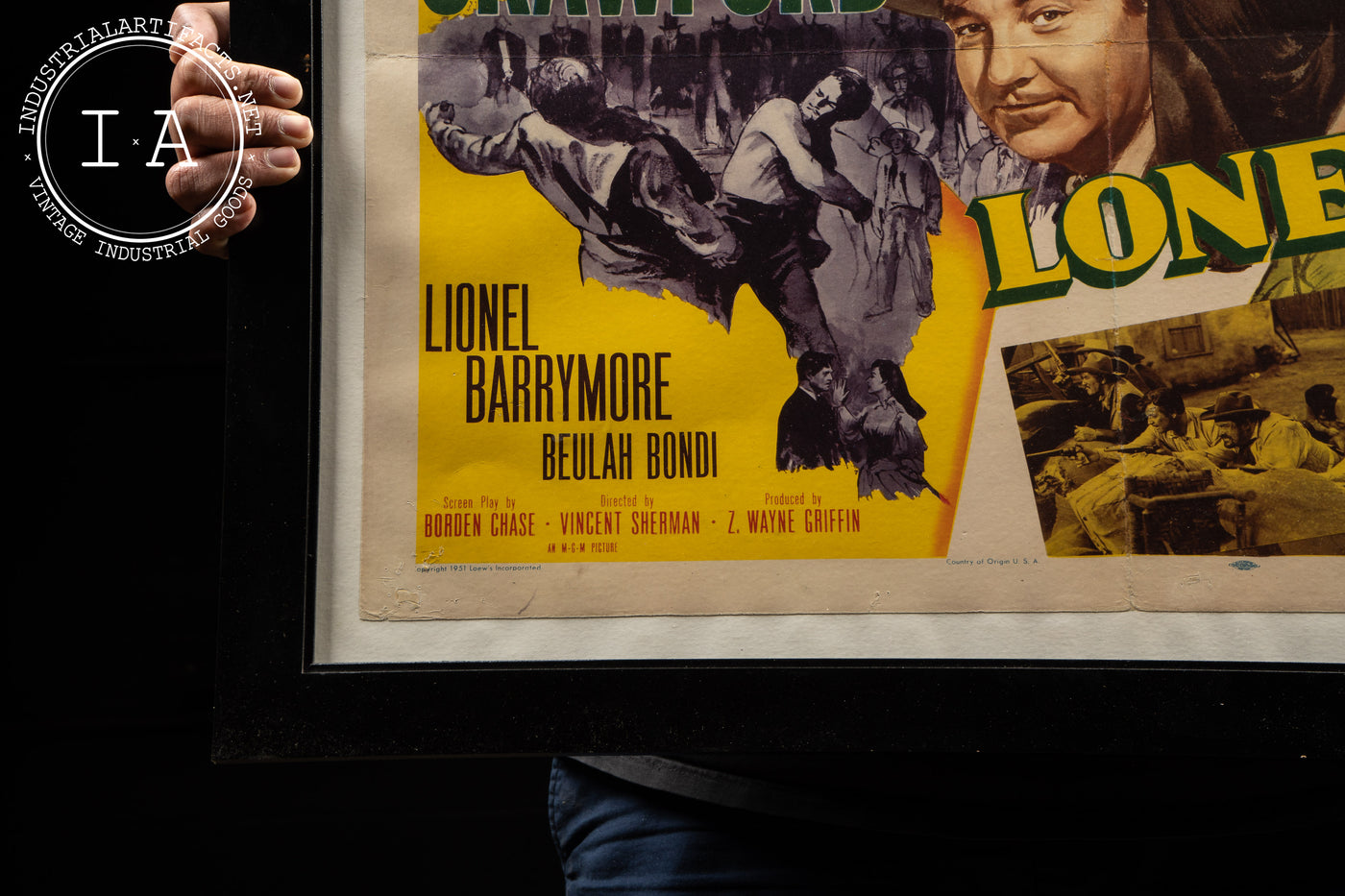 Original “Lone Star” 1952 MGM Half-Sheet Film Poster