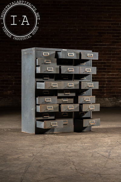 Vintage Industrial 30-Drawer Cabinet in Grey by Steelmaster