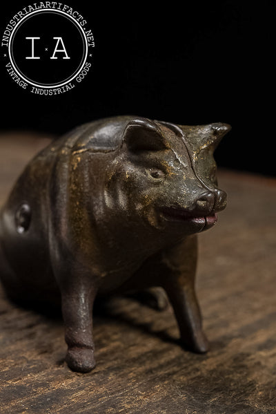 Antique Cast Metal Pig Bank by A. C. Williams