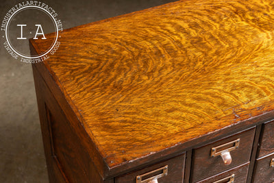 Early 20th Century Quarter-Sawn Oak Clawfoot 18-Drawer Card Catalog
