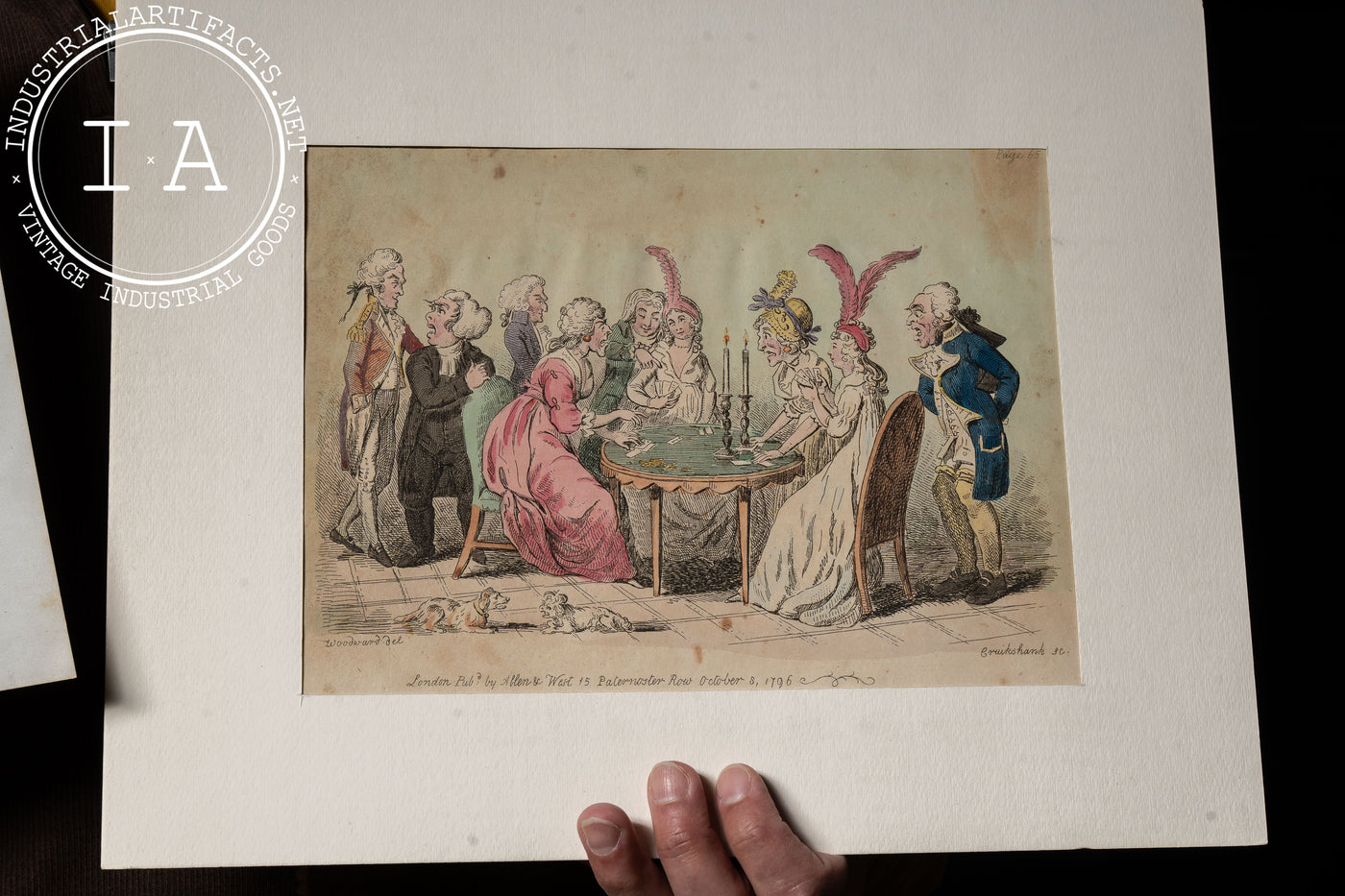 Two 1800s Lithos - L'Amour A Paris, London Party at Pope Joan