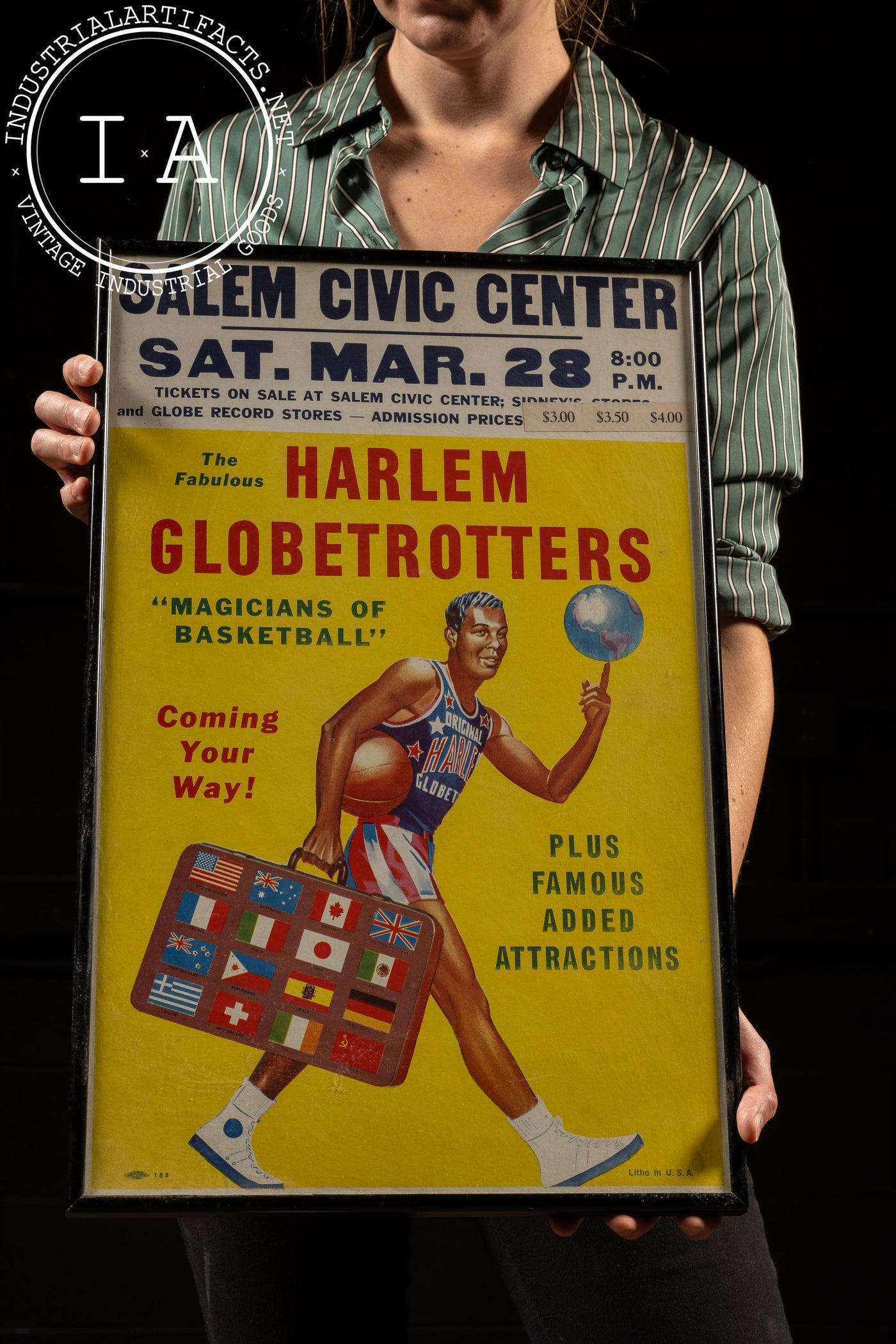 Vintage Harlem Globetrotters Litho Poster