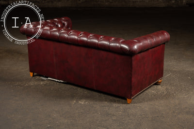 Vintage Tufted Chesterfield Sofa in Burgundy