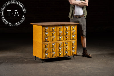 Mid-Century 30-Drawer Library Card Catalog Cabinet