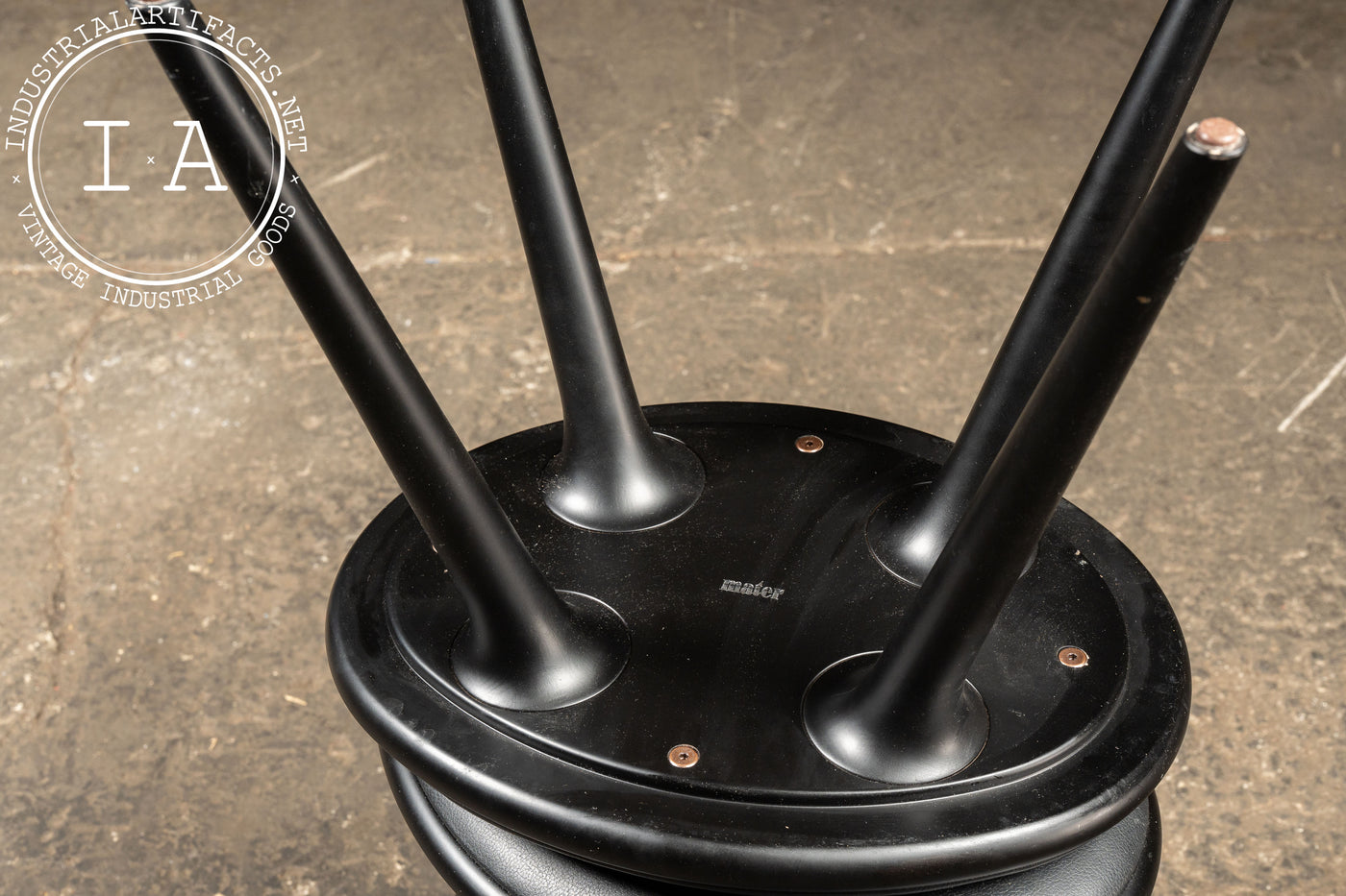 Pair of MCM Danish-Inspired Black Stools by Mater