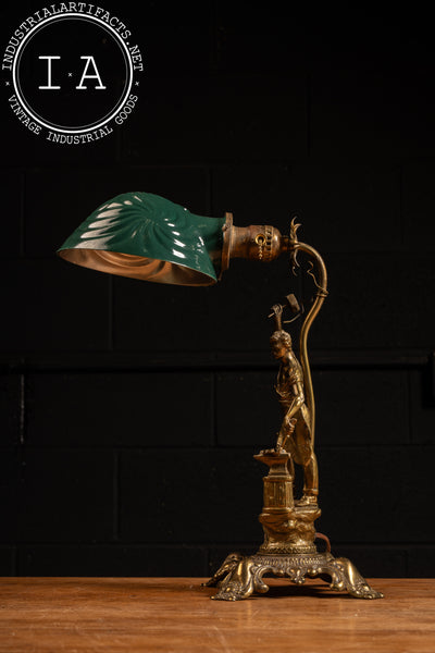 Art Nouveau Blacksmith Desk Lamp