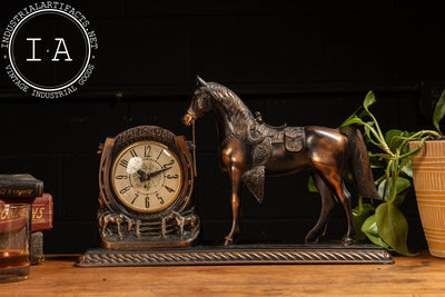 Vintage Lanshire Equestrian Copper Clock