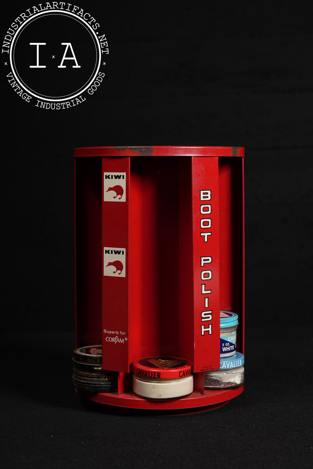 Vintage Revolving Boot Polish Display by Kiwi