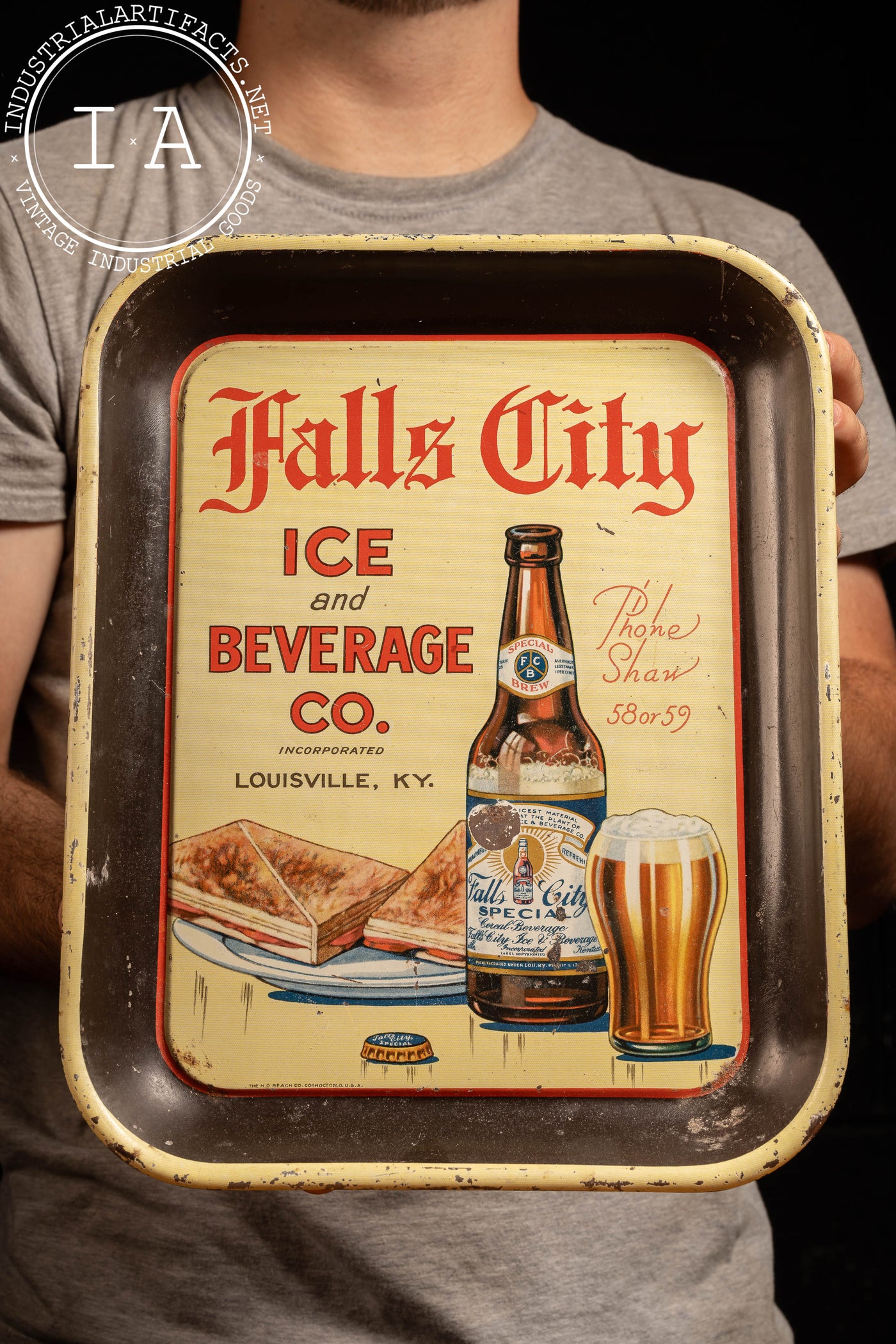 Early Prohibition-Era Falls City Beverage Tray