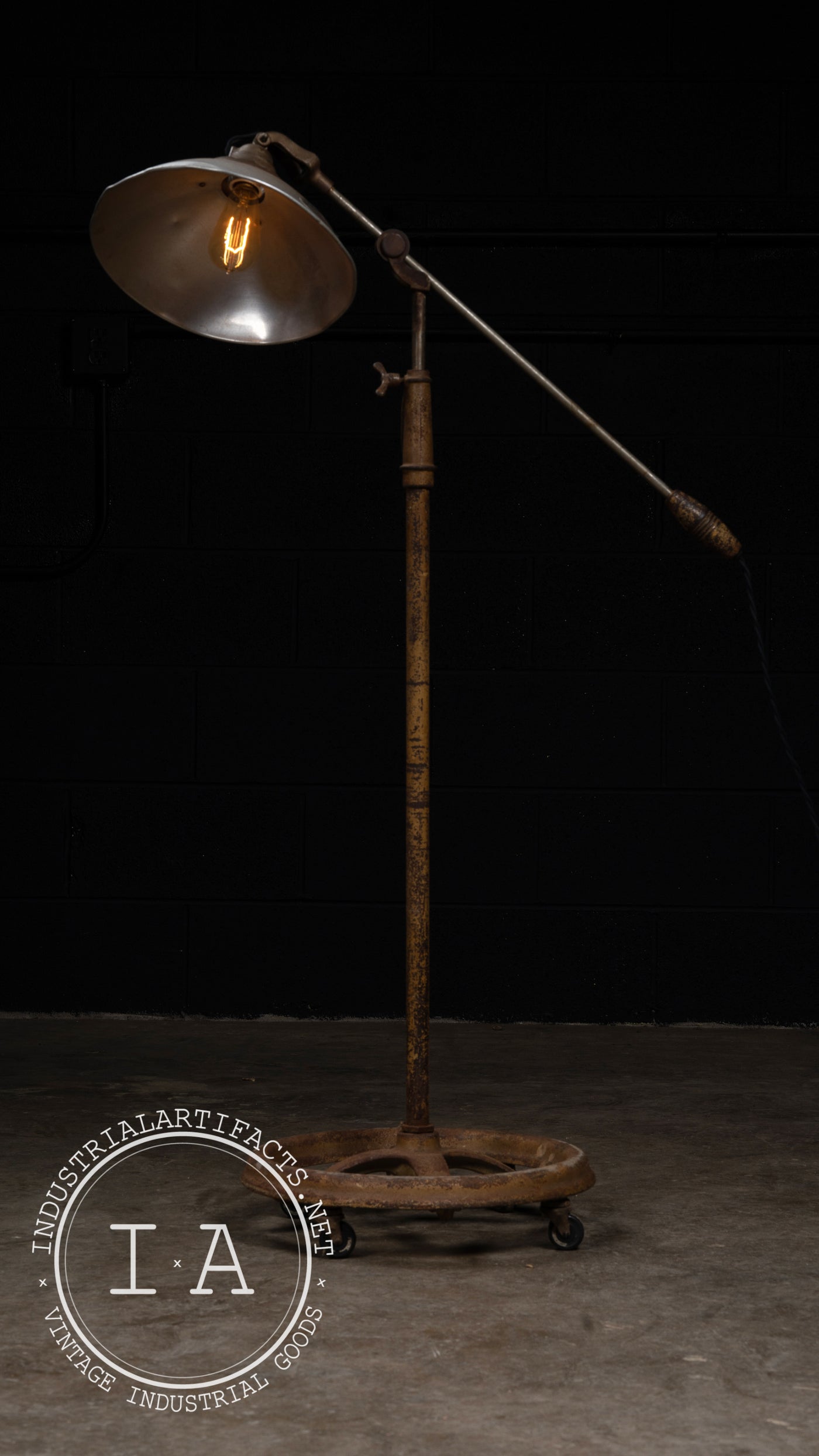 Antique Industrial Articulating Floor Lamp