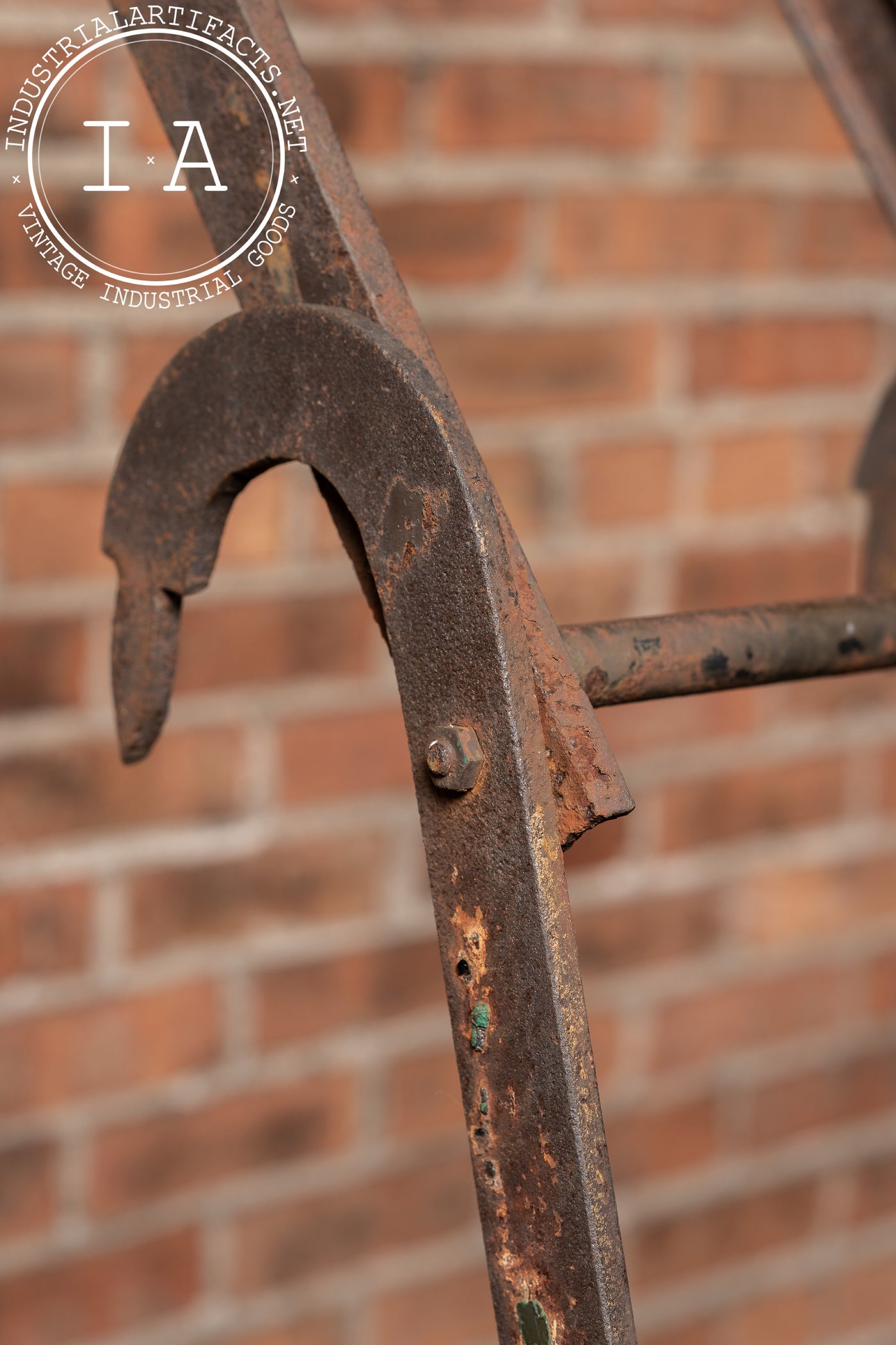 Antique Industrial Steel Folding Ladder