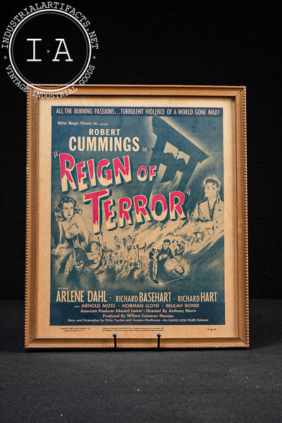Framed Duotone "Reign of Terror" Movie Poster, 1949