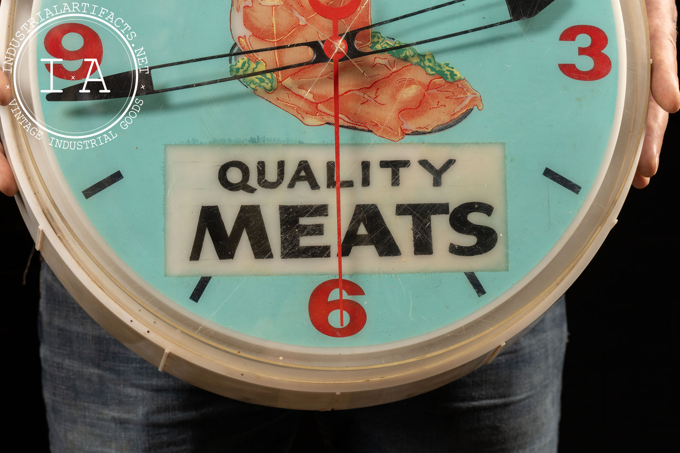 Martin's Quality Meats Lighted Advertising Clock