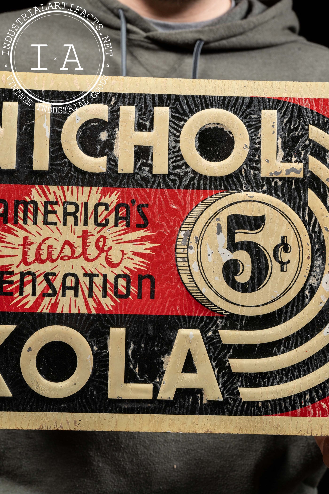 Vintage Nichol Cola Embossed SST Advertising Sign