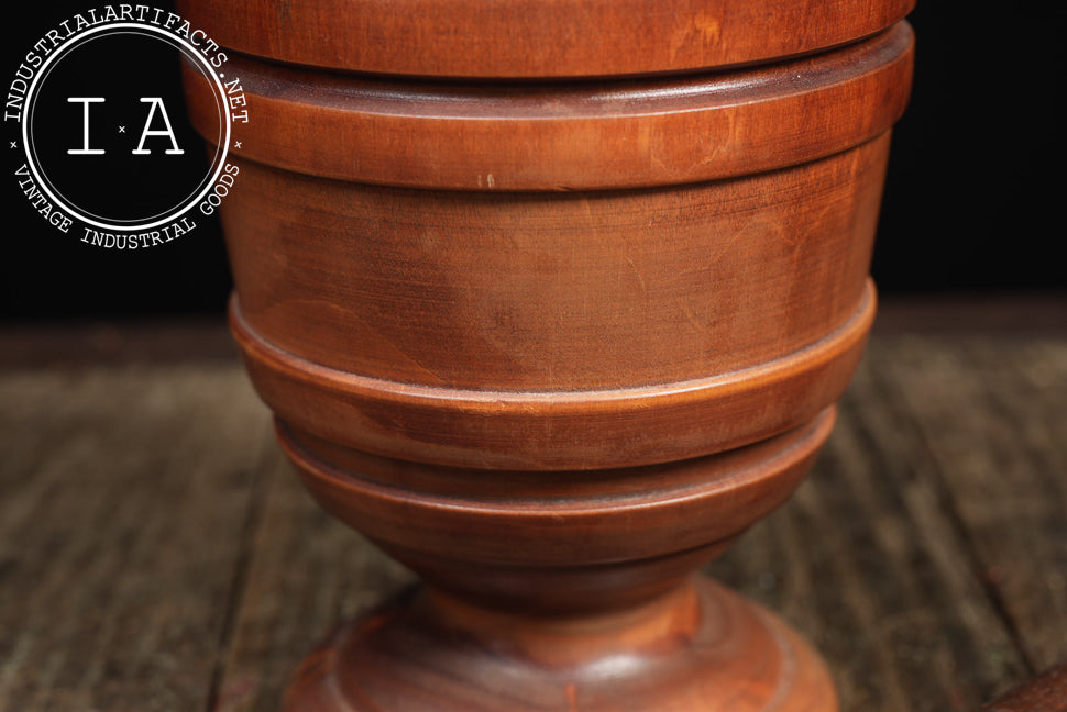 19th Century Turned Wood Apothecary Mortar & Pestle