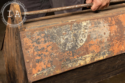 Vintage Folk Art Tin Sign Toolbox