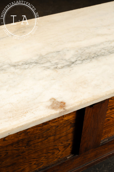 Early 20th Century General Store Counter with Marble Top