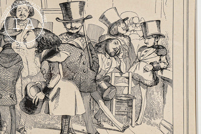Framed 19th Century Satirical Lithograph by J. Traviès